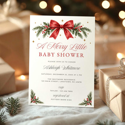 A Merry Little Baby Shower Invitation