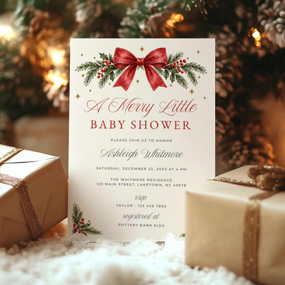 A Merry Little Baby Shower Invitation