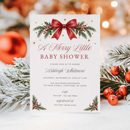 A Merry Little Baby Shower Invitation