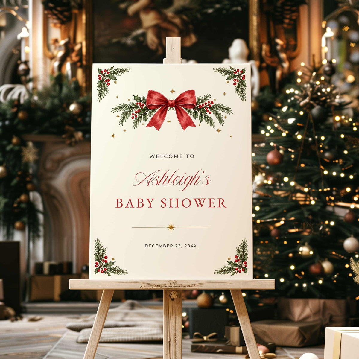 A Merry Little Baby Shower Welcome Sign