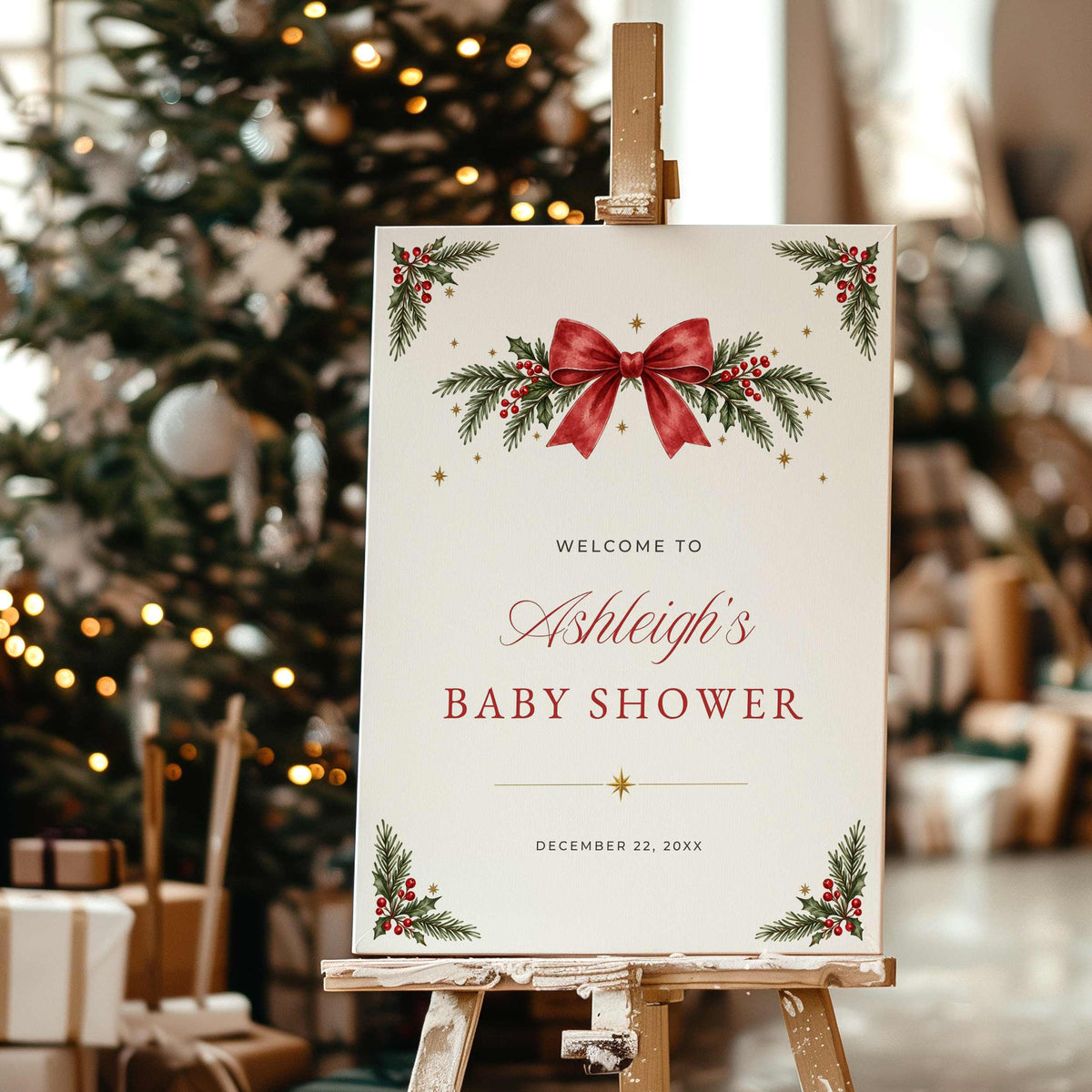 A Merry Little Baby Shower Welcome Sign