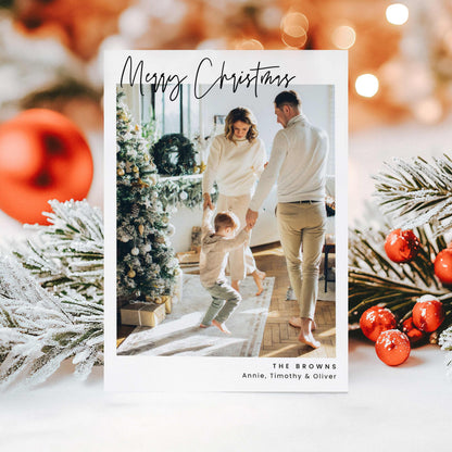 Minimal Script Christmas Photo Card