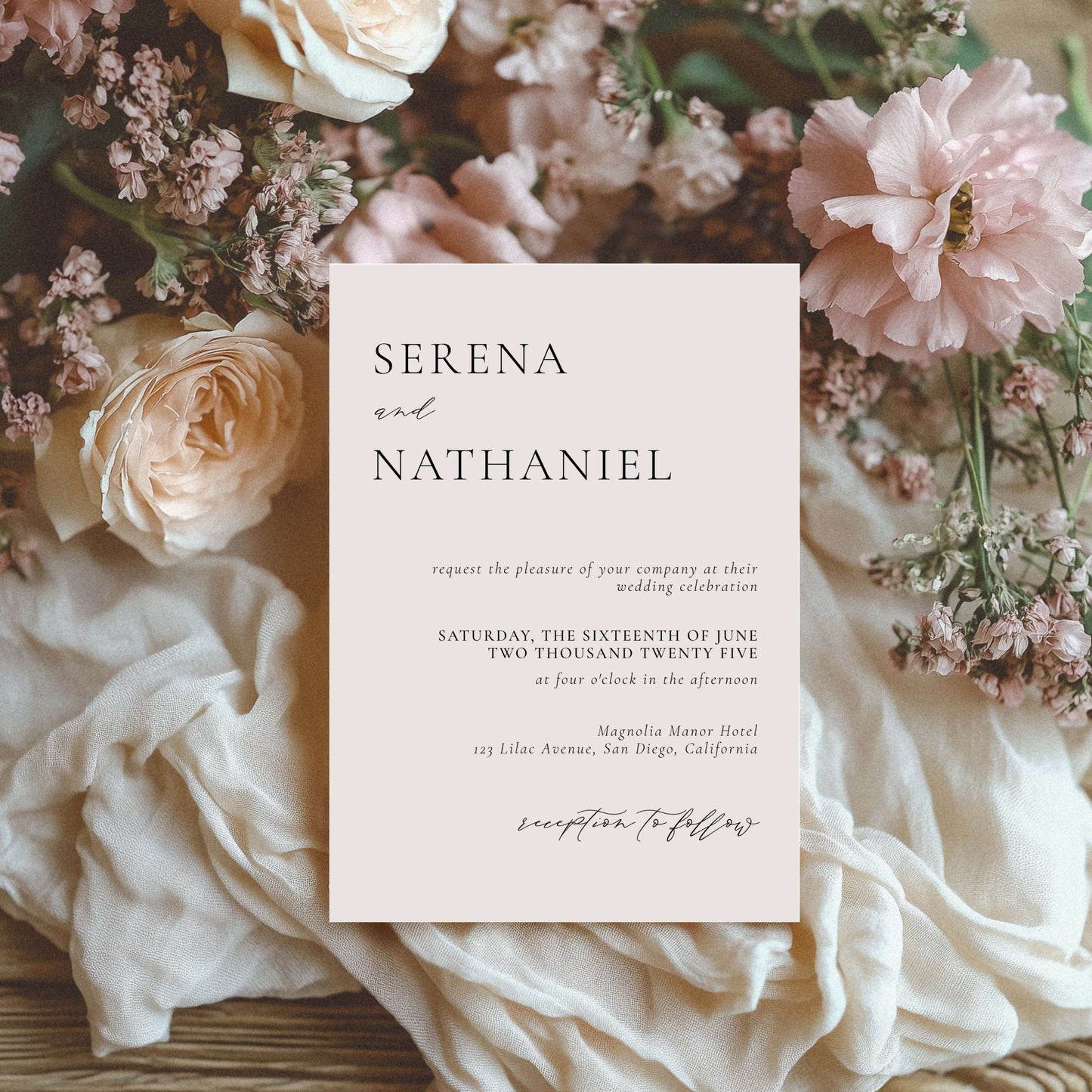 Elegant Minimalist Wedding Invitation