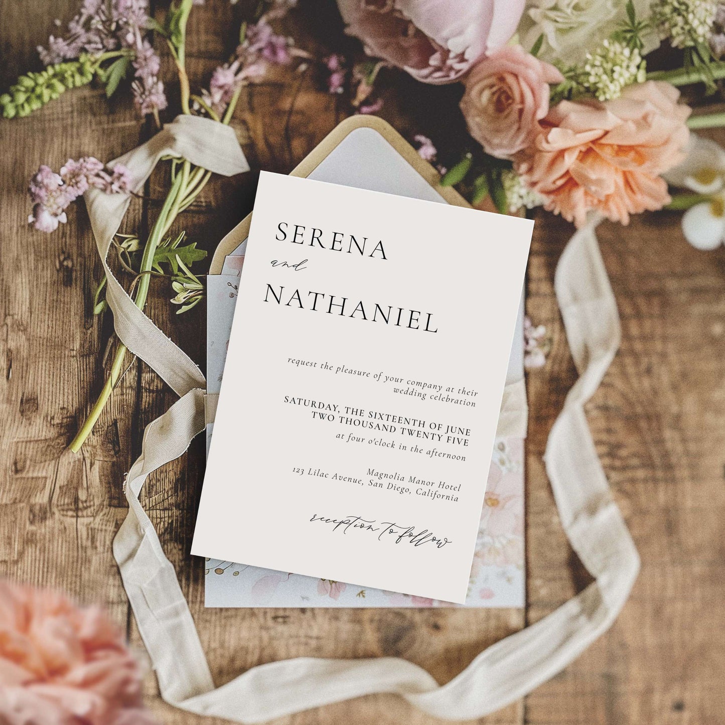 Elegant Minimalist Wedding Invitation