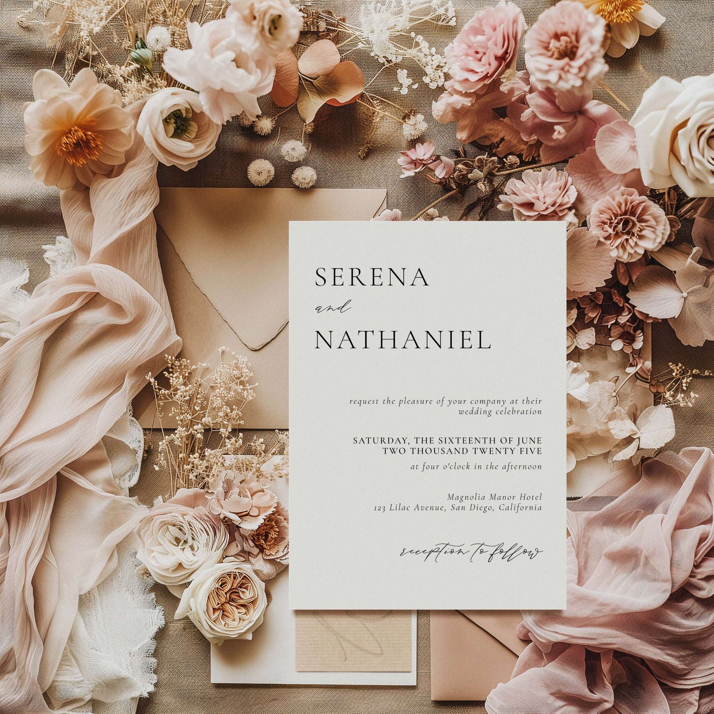 Elegant Minimalist Wedding Invitation