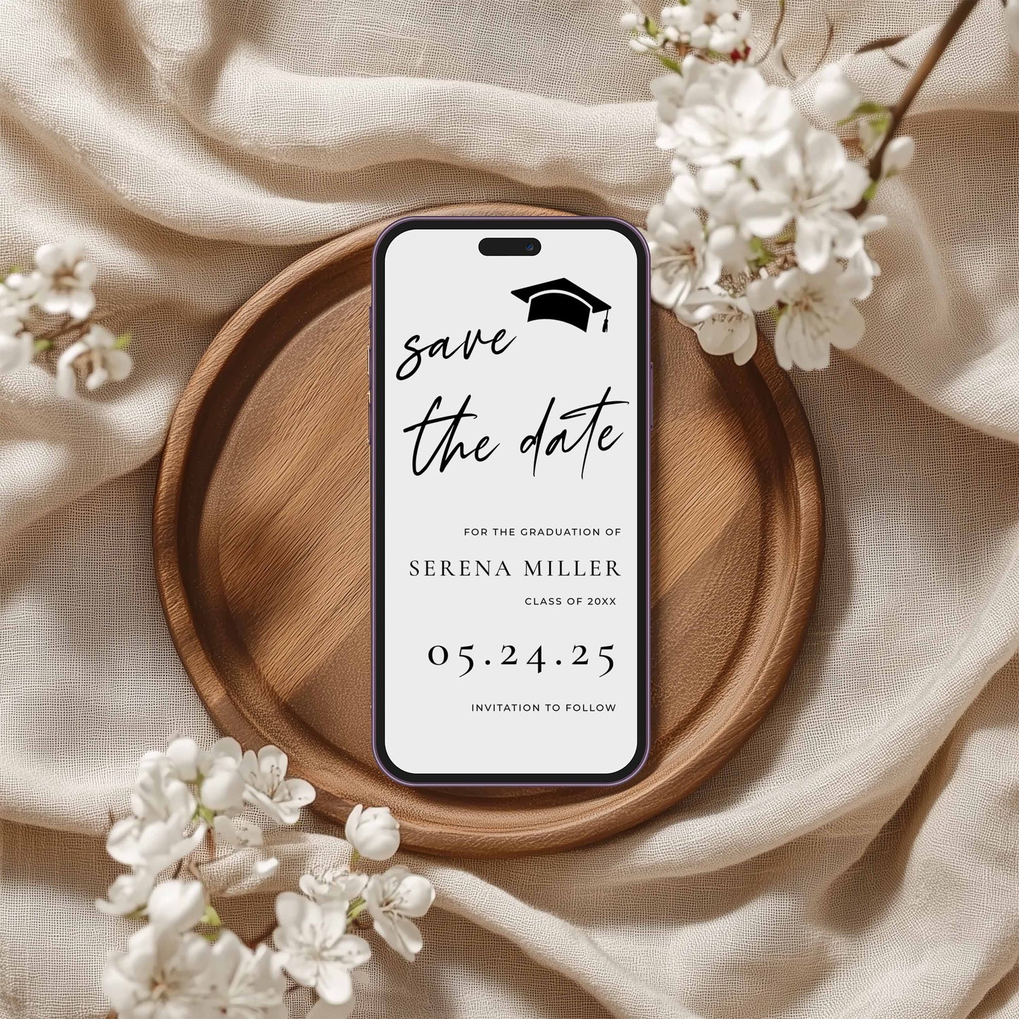 Simple Graduation Save the Date for Phone