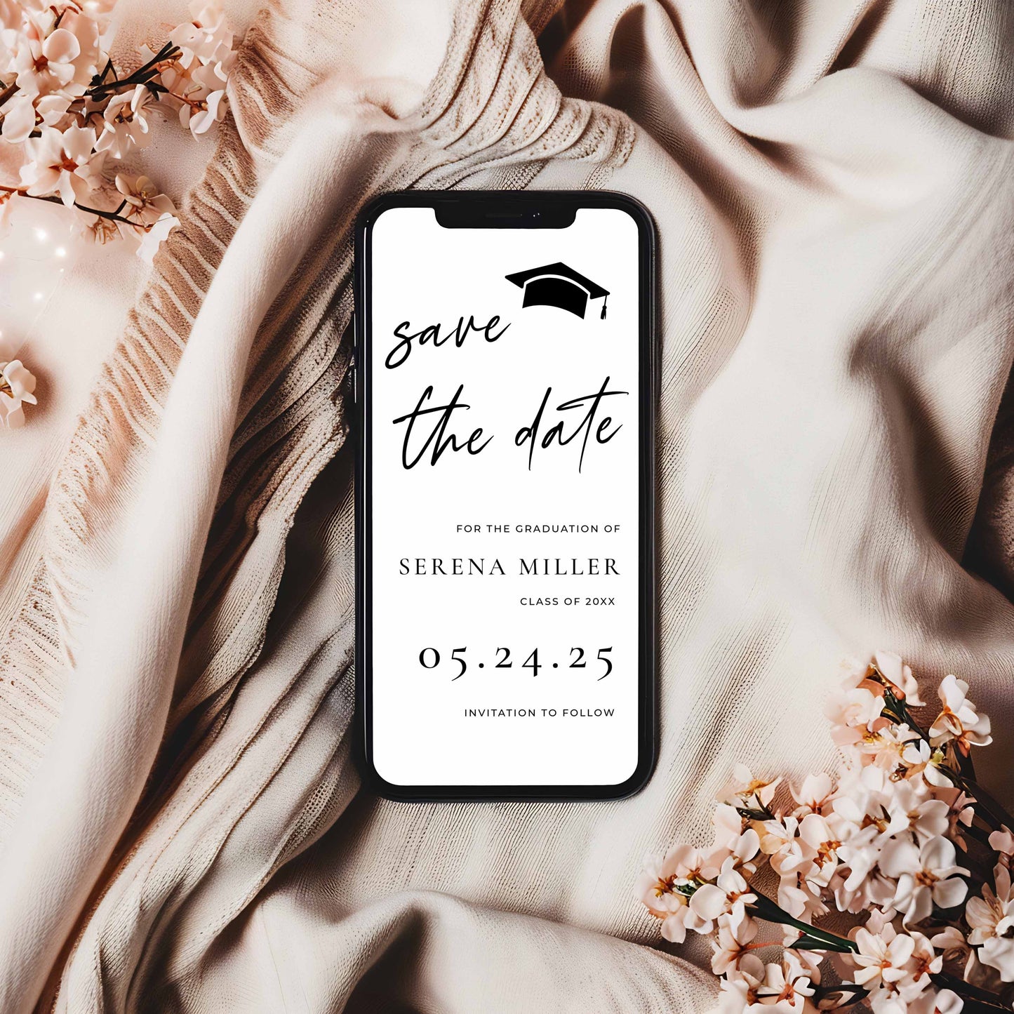 Simple Graduation Save the Date for Phone