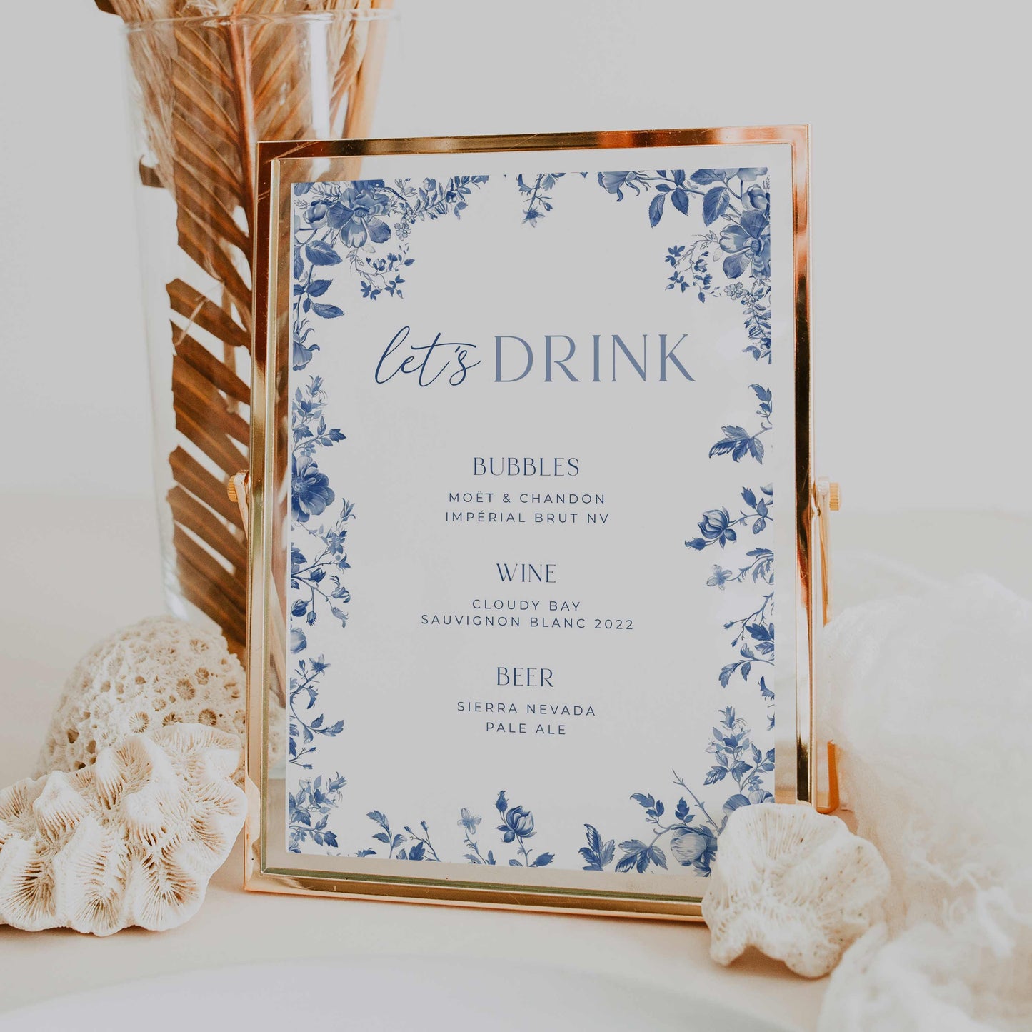 Blue Toile Premium Wedding Package – Canva Template – Elodie
