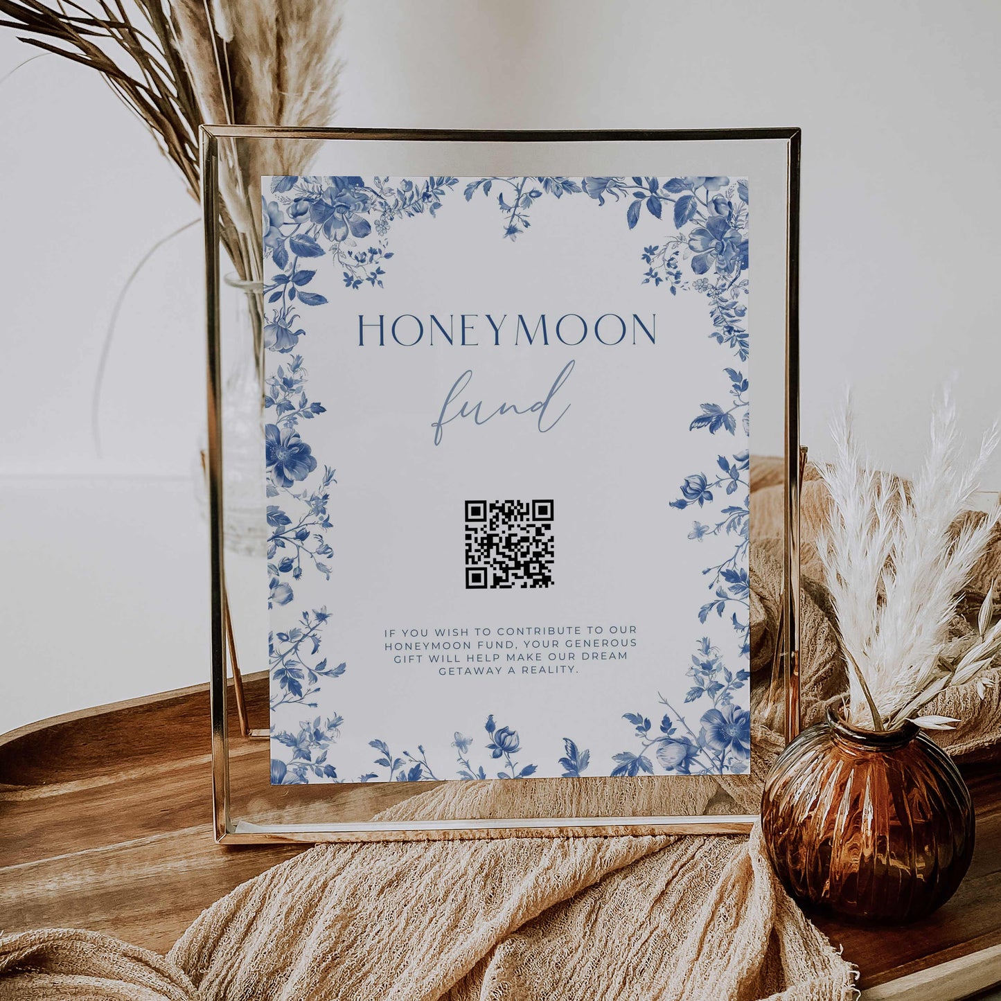 Blue Toile Premium Wedding Package – Canva Template – Elodie