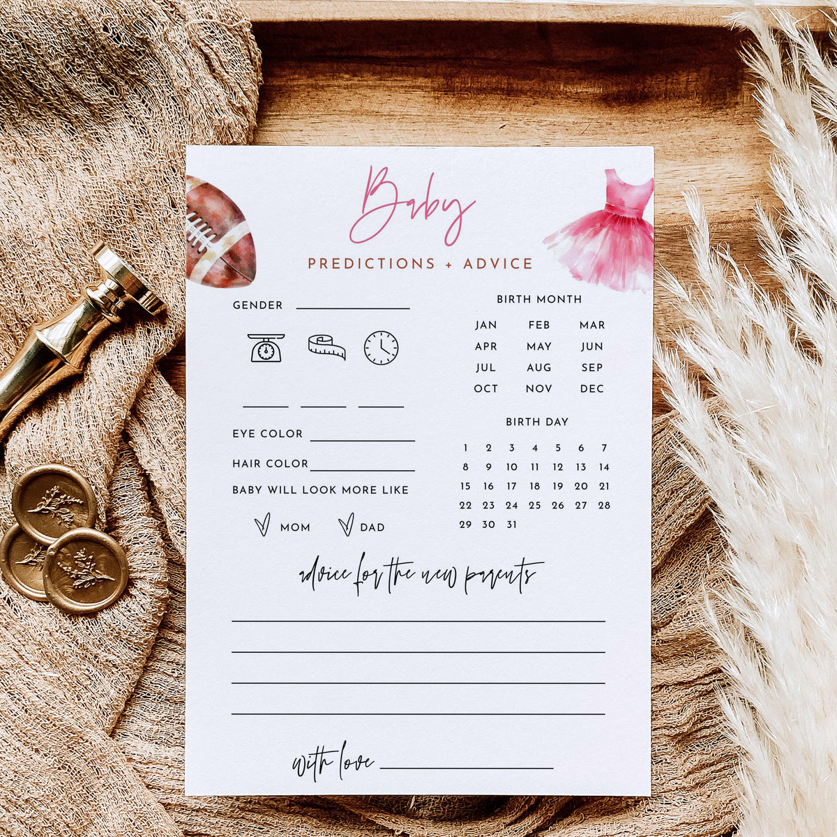 Touchdowns or Tutus Gender Reveal Games