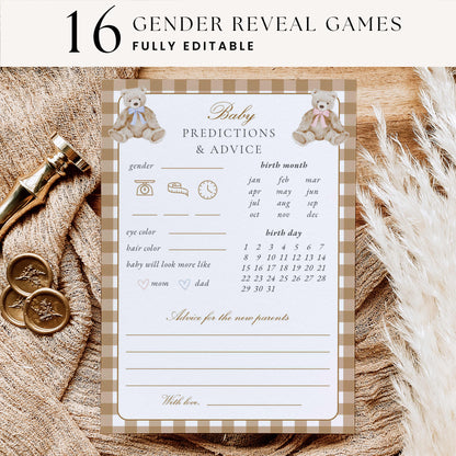 Vintage Teddy Bear Gender Reveal Games & Activities