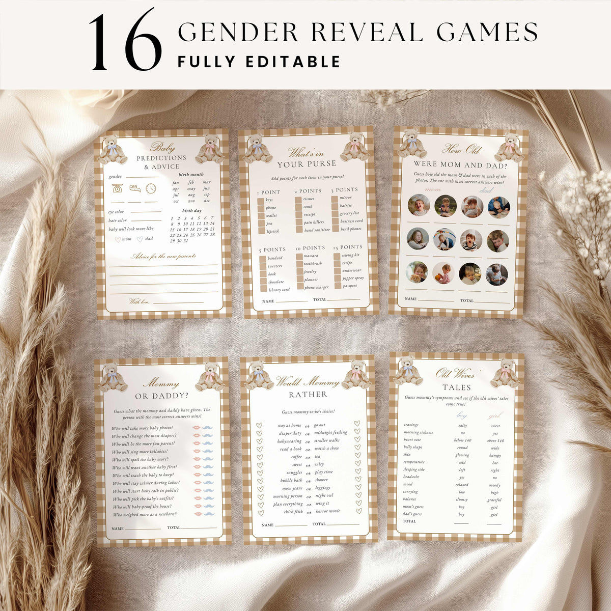 Vintage Teddy Bear Gender Reveal Games & Activities
