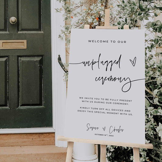Unplugged Ceremony Sign – Canva Template – Serena